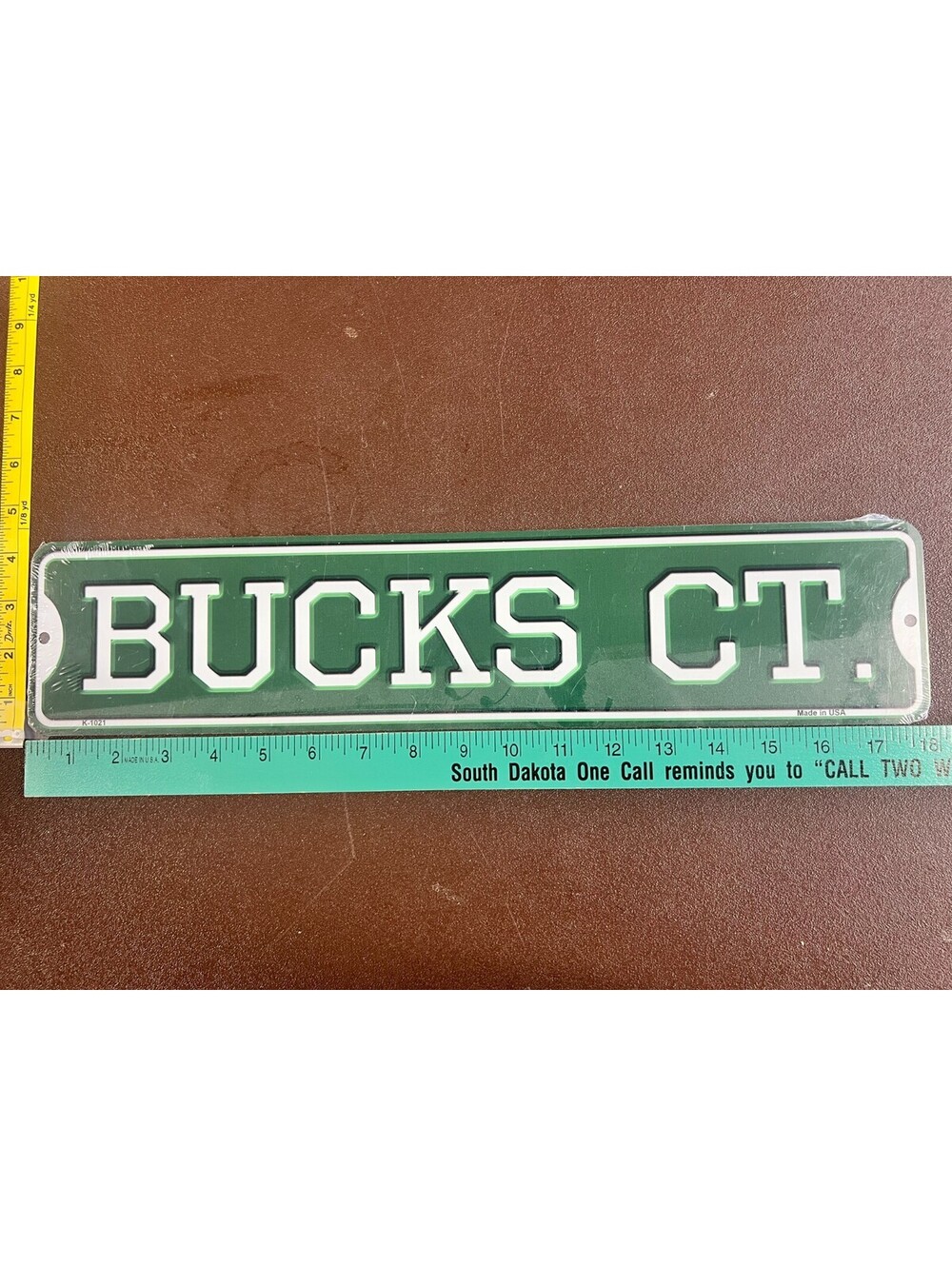 Milwaukee Bucks CT Green Aluminum Street Sign 4x18 Basketball Decor